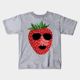 funny Strawberry My glasses make me look smart Kids T-Shirt